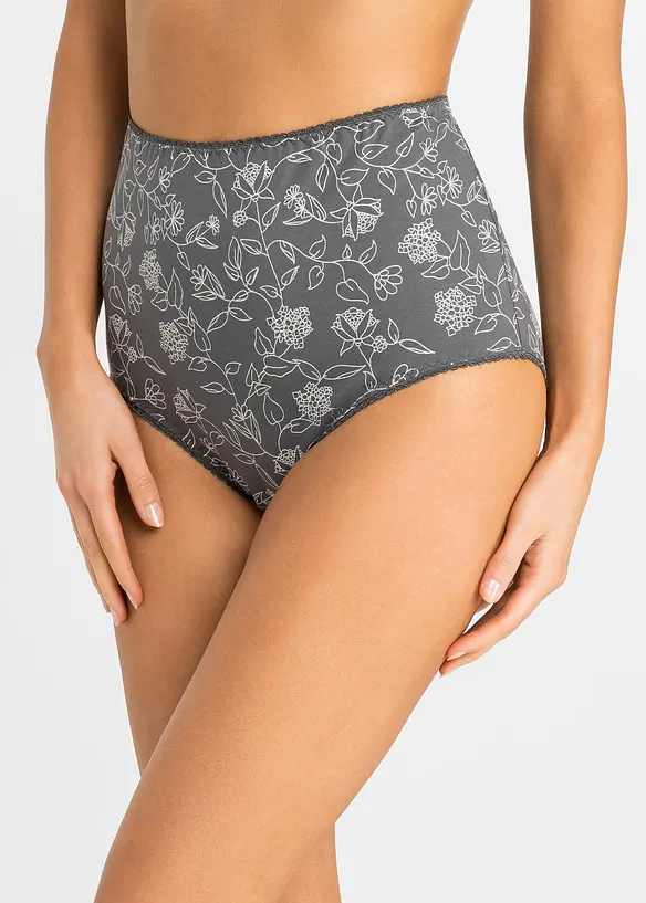 Lot de 4 slips taille haute en coton extensible confortable, bonprix