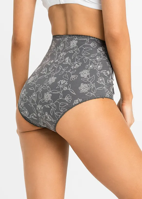 Lot de 4 slips taille haute en coton extensible confortable, bonprix