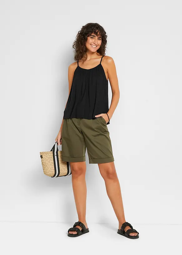 Top à fines bretelles en viscose fluide, bonprix