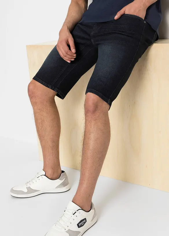 Bermuda en jean extensible avec entrejambe renforcé, Regular, bonprix