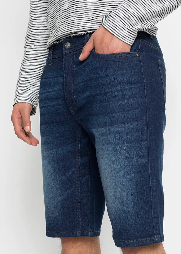 Bermuda en jean extensible avec entrejambe renforcé, Regular, bonprix