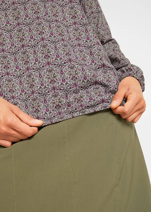 T-shirt manches longues imprimé avec col Henley, bonprix