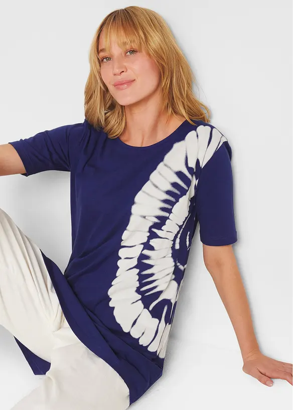 T-shirt oversize avec effet batik en coton, bonprix