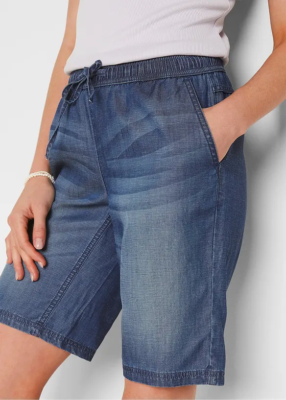 Short en denim léger avec lin, bonprix