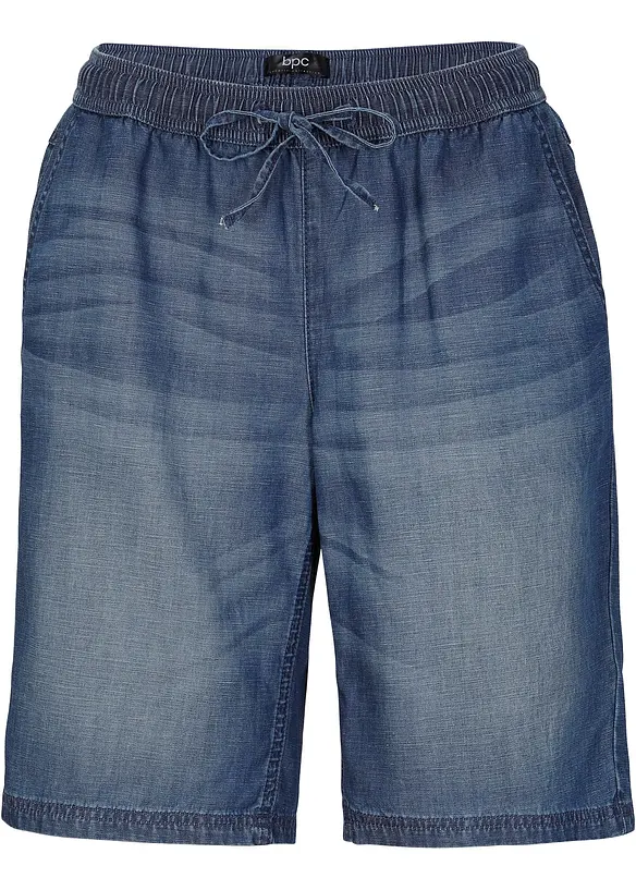 Short en denim léger avec lin, bonprix