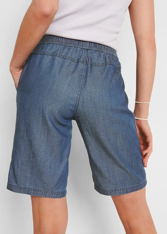 Short en denim léger avec lin, bonprix