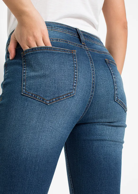 Jean skinny taille mi-haute, effets destroy, bonprix