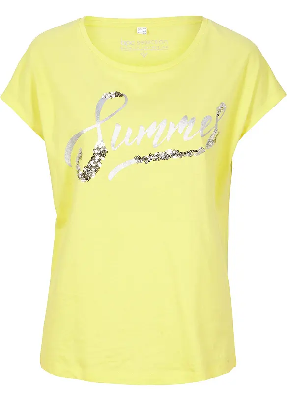 T-shirt avec inscription à sequins, bonprix