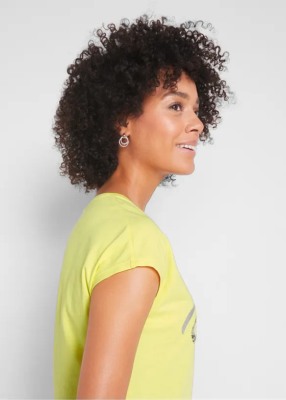 T-shirt avec inscription à sequins, bonprix