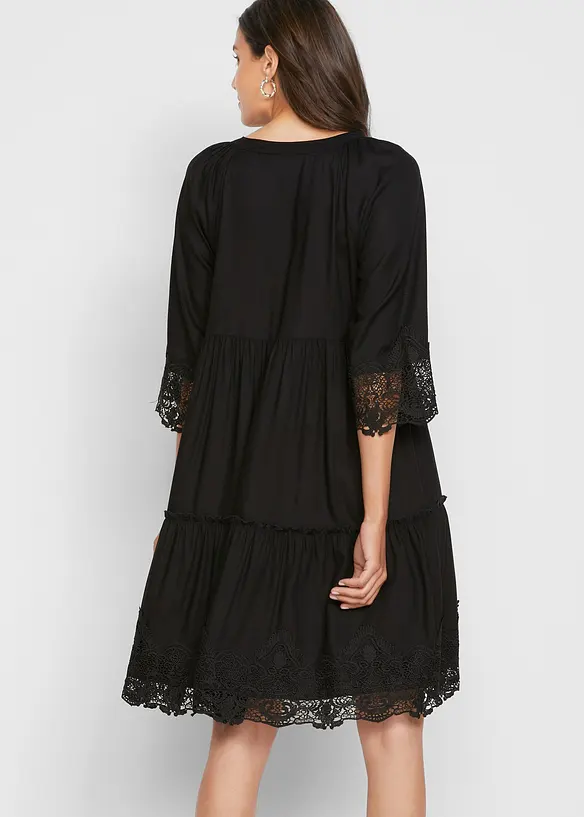 Robe-chemise &agrave; dentelle, bonprix