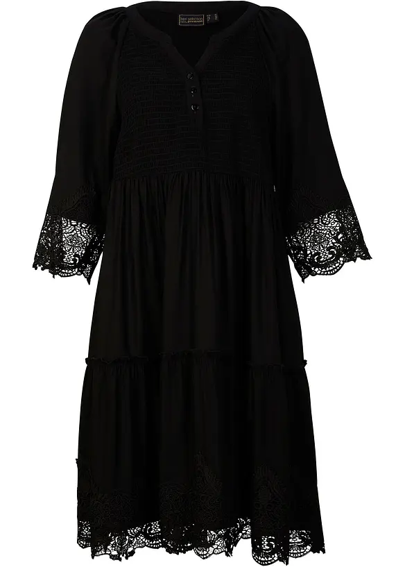 Robe-chemise &agrave; dentelle, bonprix