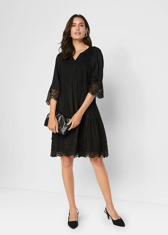 Robe-chemise &agrave; dentelle, bonprix