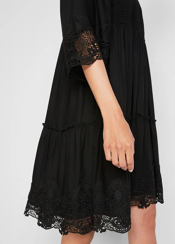 Robe-chemise &agrave; dentelle, bonprix