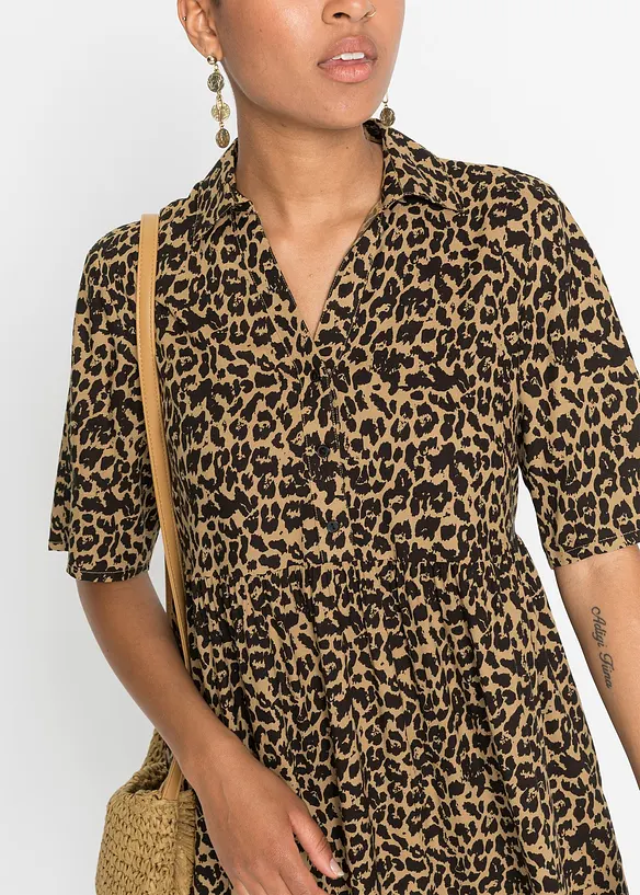 Robe en viscose avec un col chemise, bonprix