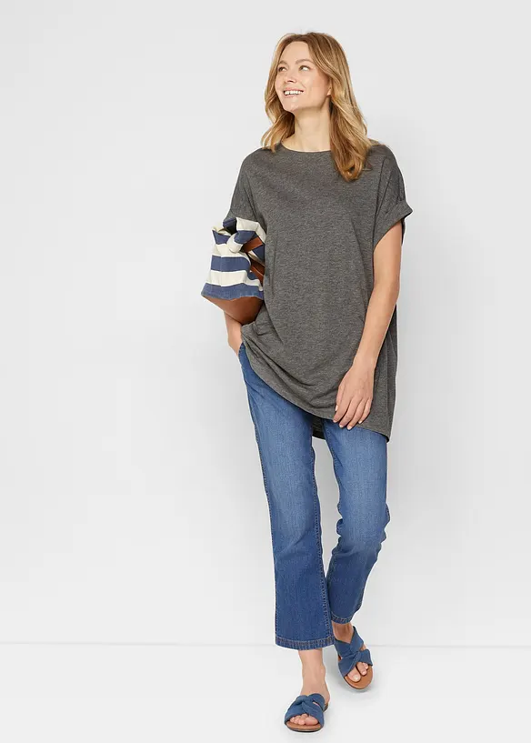 Lot de 2 T-shirts longs 100% coton, bonprix