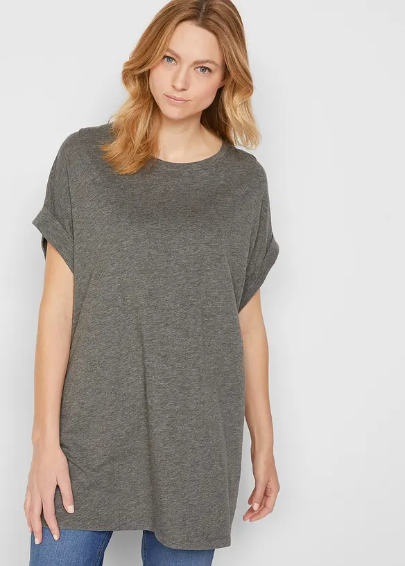 Lot de 2 T-shirts longs 100% coton, bonprix