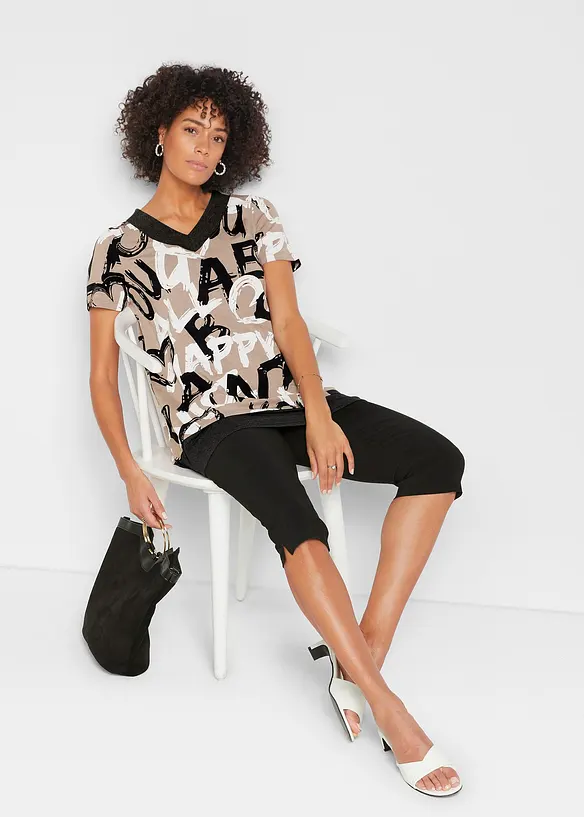 T-shirt long &agrave; manches courtes, bonprix