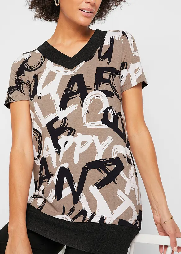 T-shirt long &agrave; manches courtes, bonprix