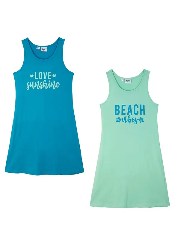 Lot de 2 robes en jersey 100% coton, bonprix