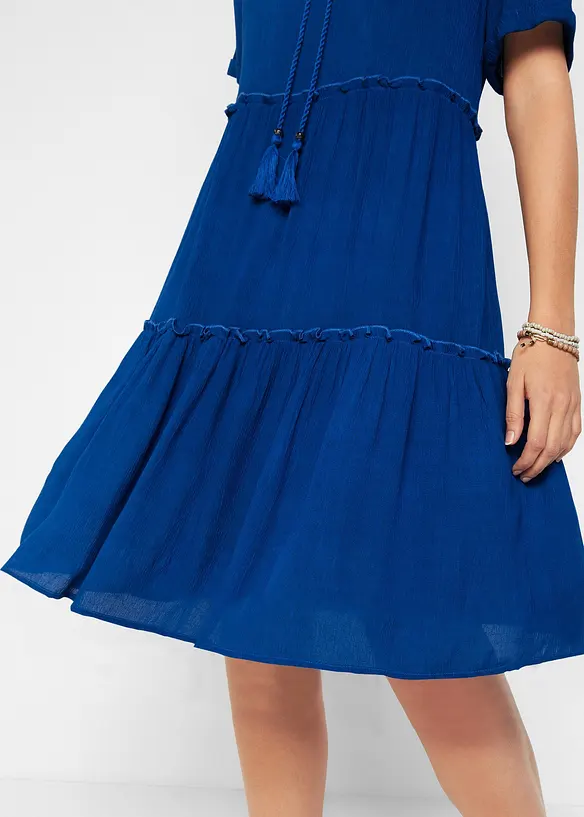 Robe en crépon de viscose, longueur genou, détail encolure, bonprix