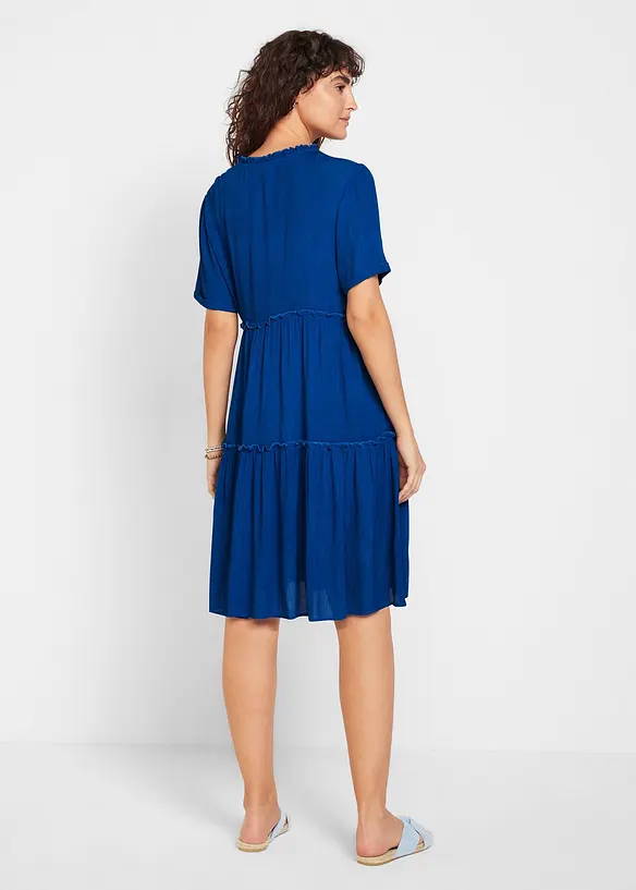 Robe en crépon de viscose, longueur genou, détail encolure, bonprix