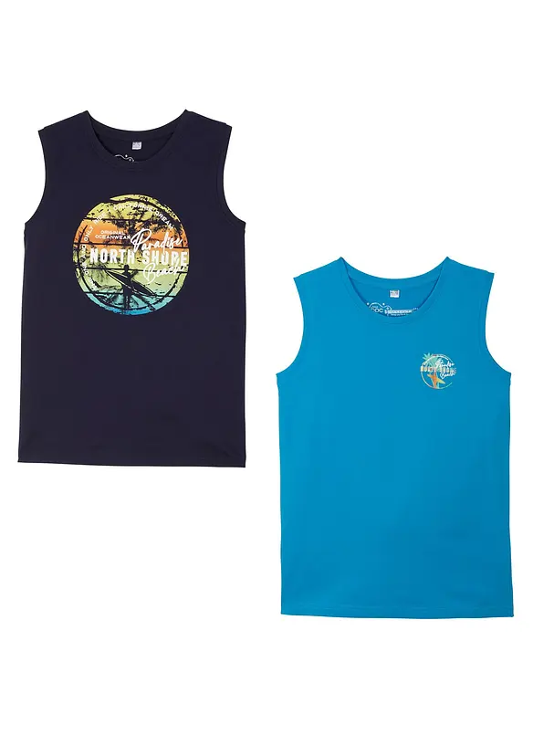 Lot de 2 débardeurs 100% coton, bonprix