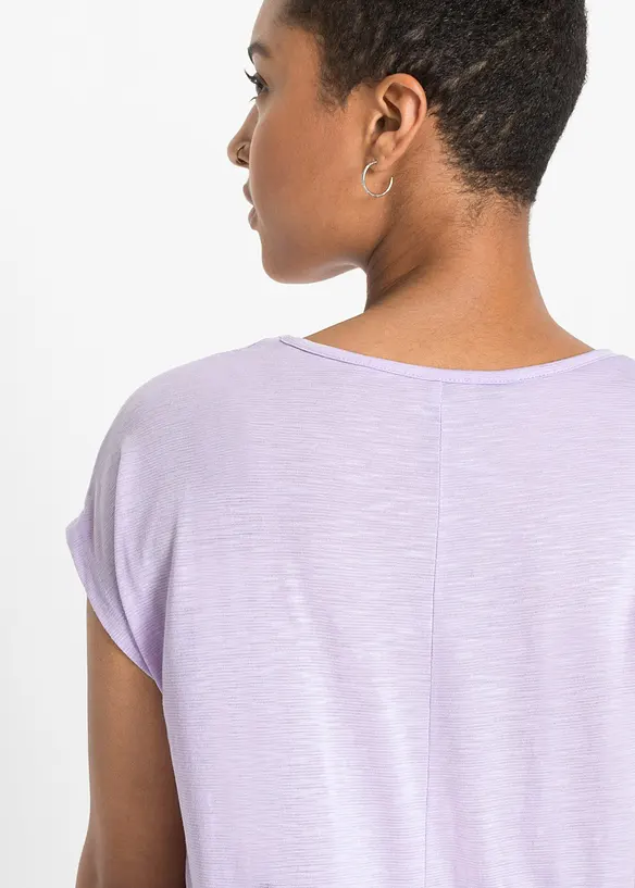 T-shirt long en viscose m&eacute;lang&eacute;e, bonprix