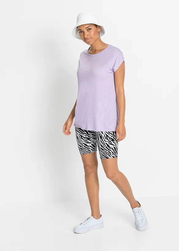 T-shirt long en viscose m&eacute;lang&eacute;e, bonprix