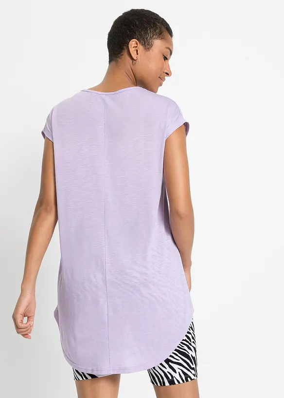 T-shirt long en viscose m&eacute;lang&eacute;e, bonprix