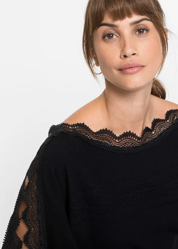 Pull fluide en fine maille de viscose mélangée, bonprix
