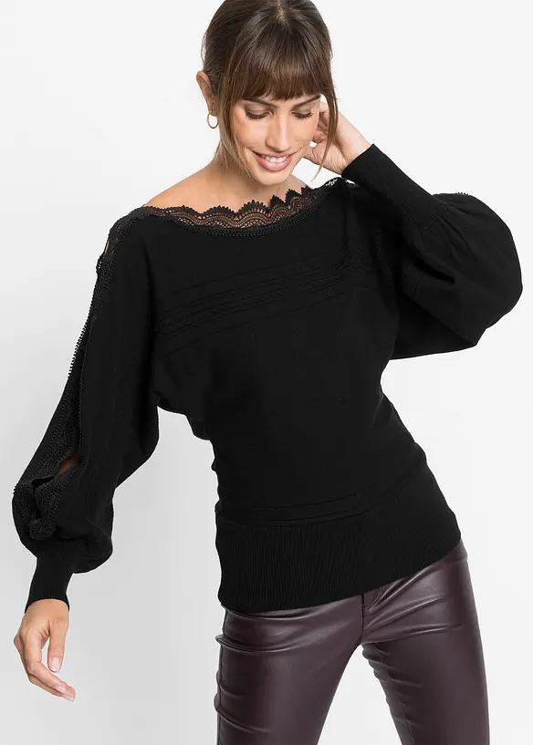 Pull fluide en fine maille de viscose mélangée, bonprix