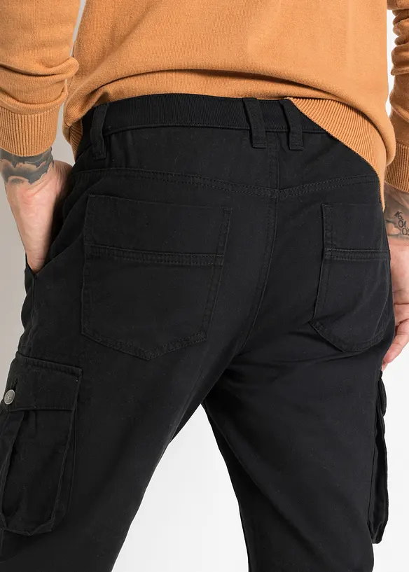 Pantalon droit cargo 100% coton, Regular, bonprix