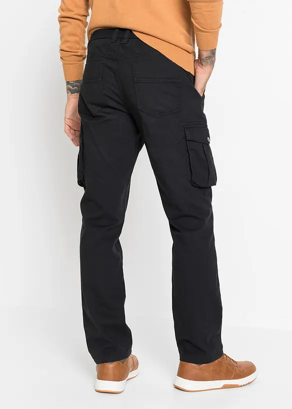 Pantalon droit cargo 100% coton, Regular, bonprix
