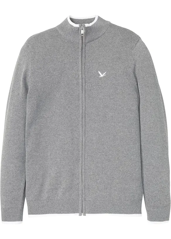 Gilet à col montant en fine maille avec coton recyclé majoritaire, bonprix