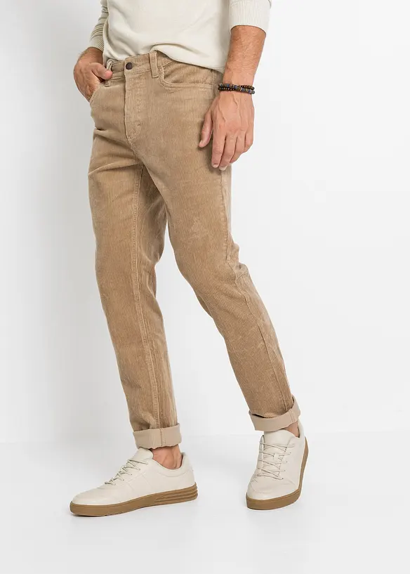 Pantalon en velours côtelé extensible et confortable, Slim, bonprix