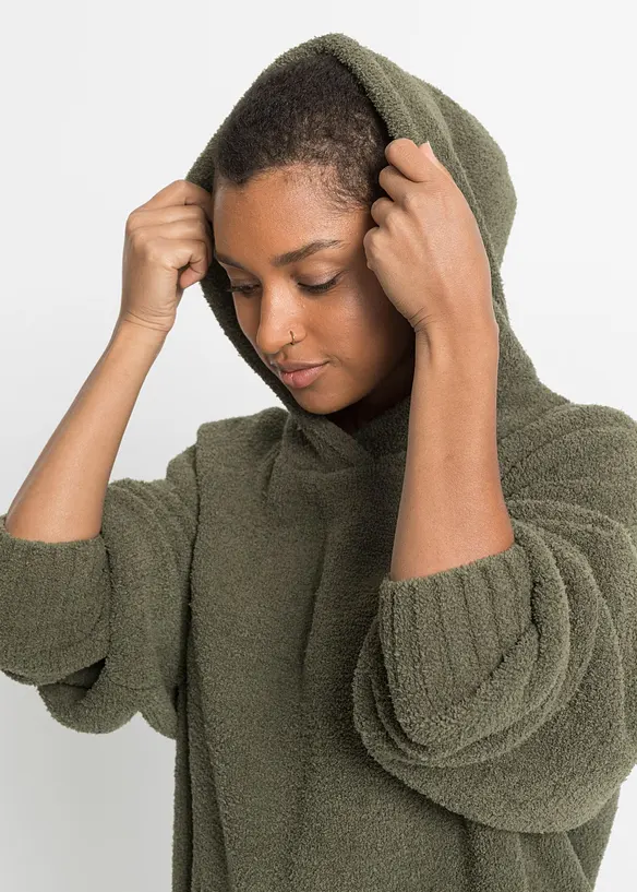 Pull à capuche en maille peluche, bonprix