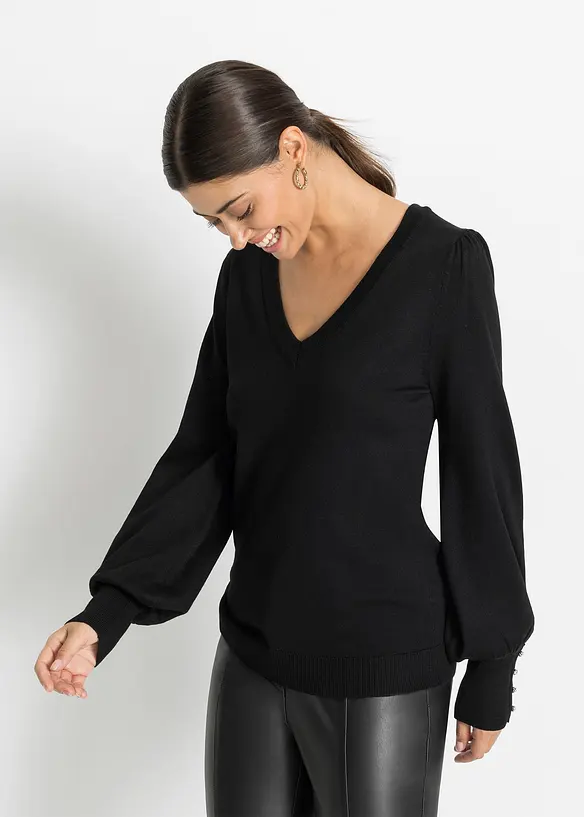 Pull en fine maille, viscose majoritaire, bonprix