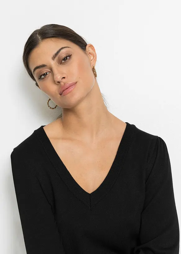 Pull en fine maille, viscose majoritaire, bonprix