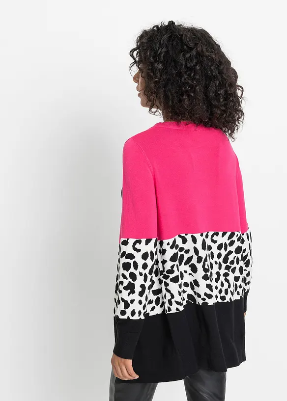 Long gilet en maille côtelée, bonprix