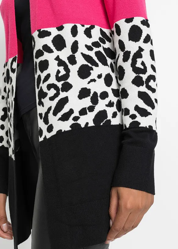 Long gilet en maille côtelée, bonprix