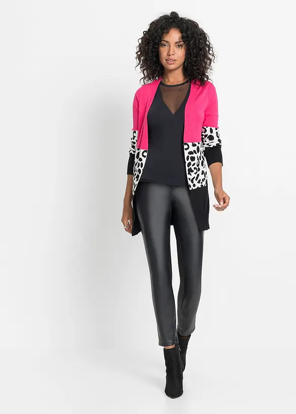 Long gilet en maille côtelée, bonprix