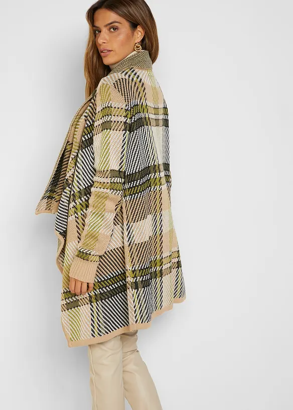 Gilet long en maille à franges, bonprix