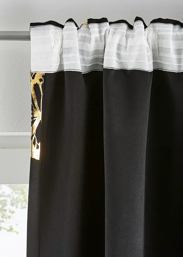 Rideau obscurcissant à imprimé papillons brillant (1 pce), bonprix