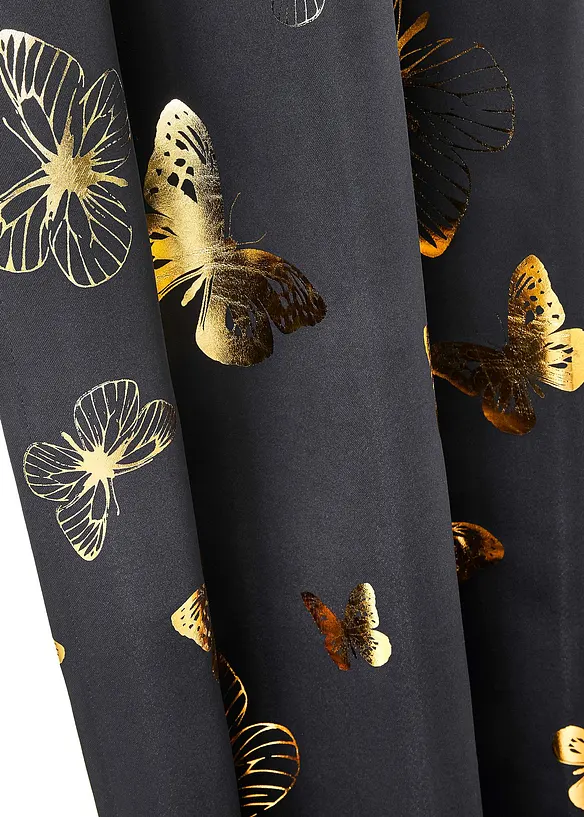 Rideau obscurcissant à imprimé papillons brillant (1 pce), bonprix