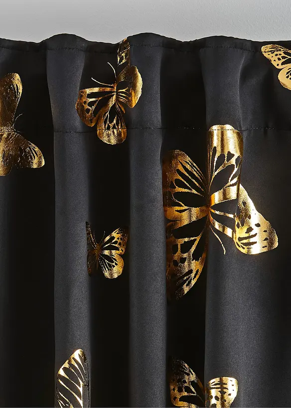 Rideau obscurcissant à imprimé papillons brillant (1 pce), bonprix