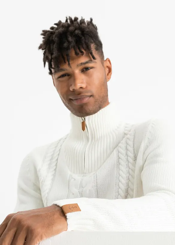 Pull camionneur en grosse maille torsadée, bonprix