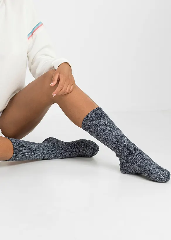 Lot de 4 paires de chaussettes coton et &eacute;ponge thermique, bonprix