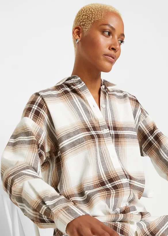 Chemisier en flanelle 100% coton, bonprix