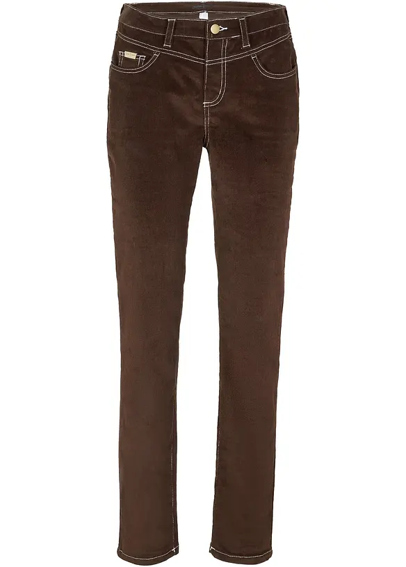 Pantalon slim en velours côtelé extensible, bonprix
