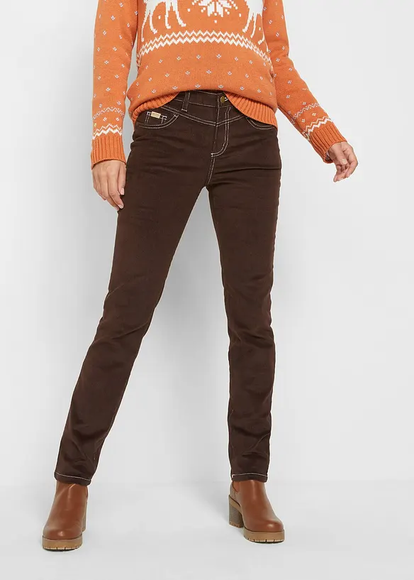 Pantalon slim en velours côtelé extensible, bonprix